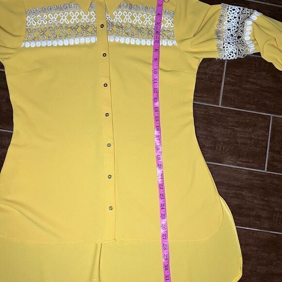 Park Macca mustard fitted Longsleeved blouse sz 46(12) - Picture 5 of 7